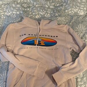 The Beachcomber Beige Hoodie with Rainbow Logo